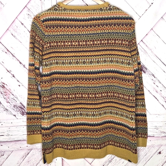 Country Rose Multi Color Knitted Pullover Sweater - Picture 3 of 4